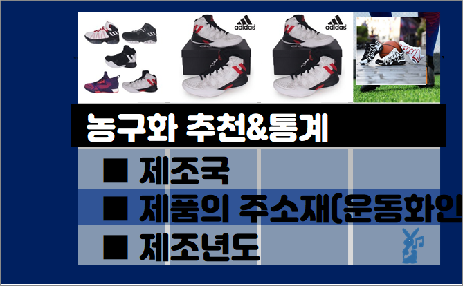  농구화 추천 순위- 실사용자 통계, 추천 제품별 (2021년 3월)