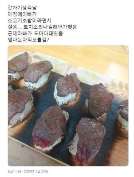  아빠가 소고기초밥 만들어줌