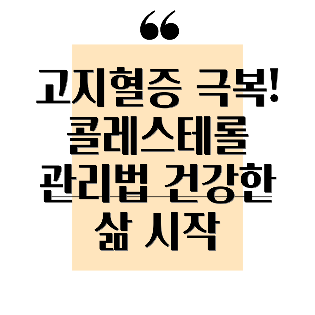 고지혈증 관리