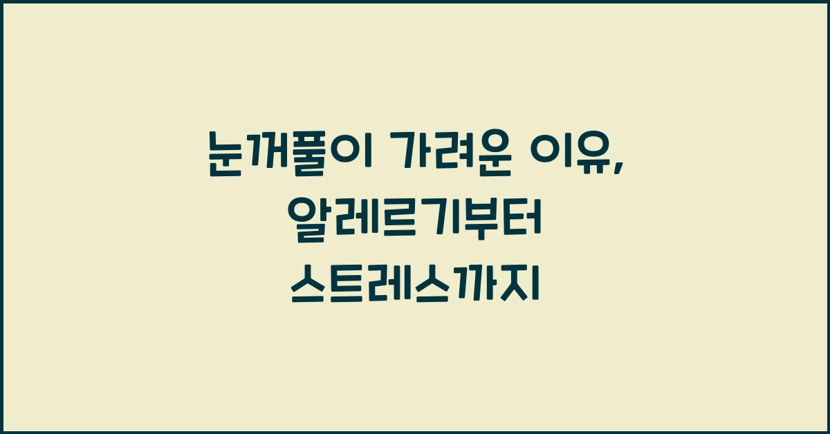 눈꺼풀이 가려운 이유