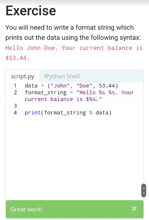  Python Training Day1, Day2. String Formatting, Basic String Operations