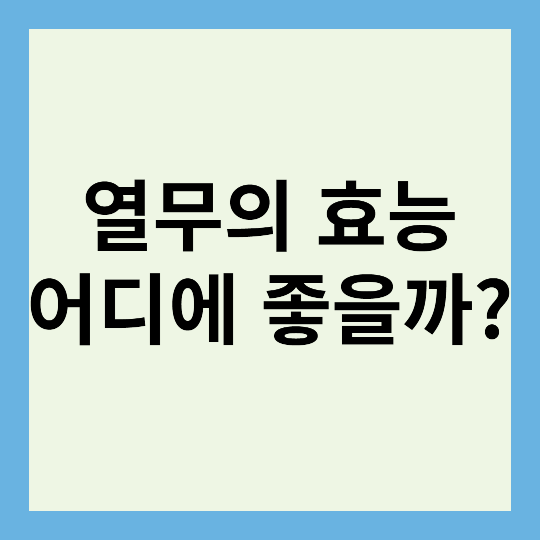 열무의 효능 어디에 좋을까?