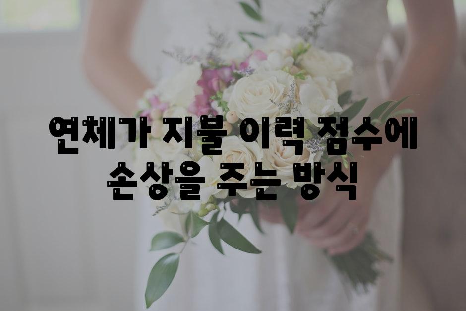 연체가 지불 이력 점수에 손상을 주는 방식