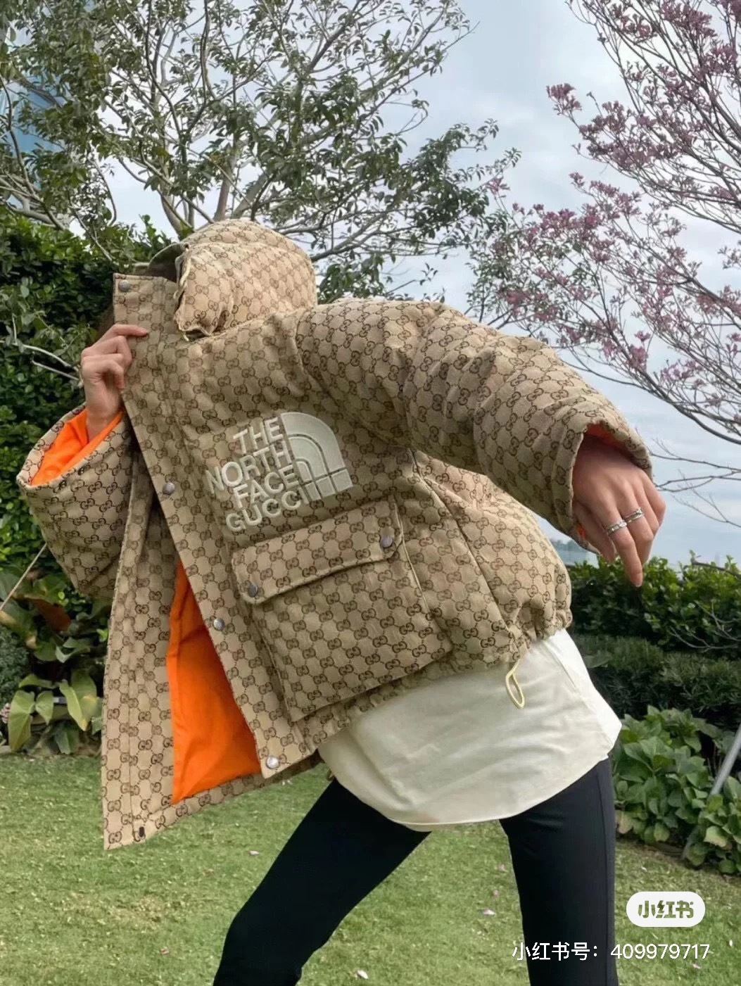 [GUCCI x THE NORTH FACE] 구찌 X 노스페이스 자카드 다운 패딩 자켓