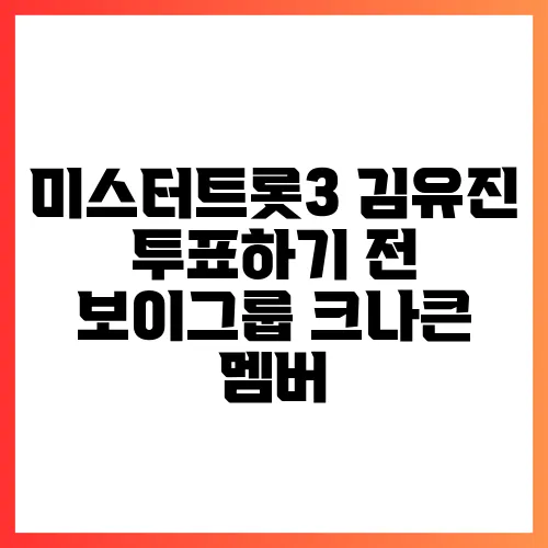 미스터트롯3 김유진 투표하기 전 보이그룹 크나큰 멤버