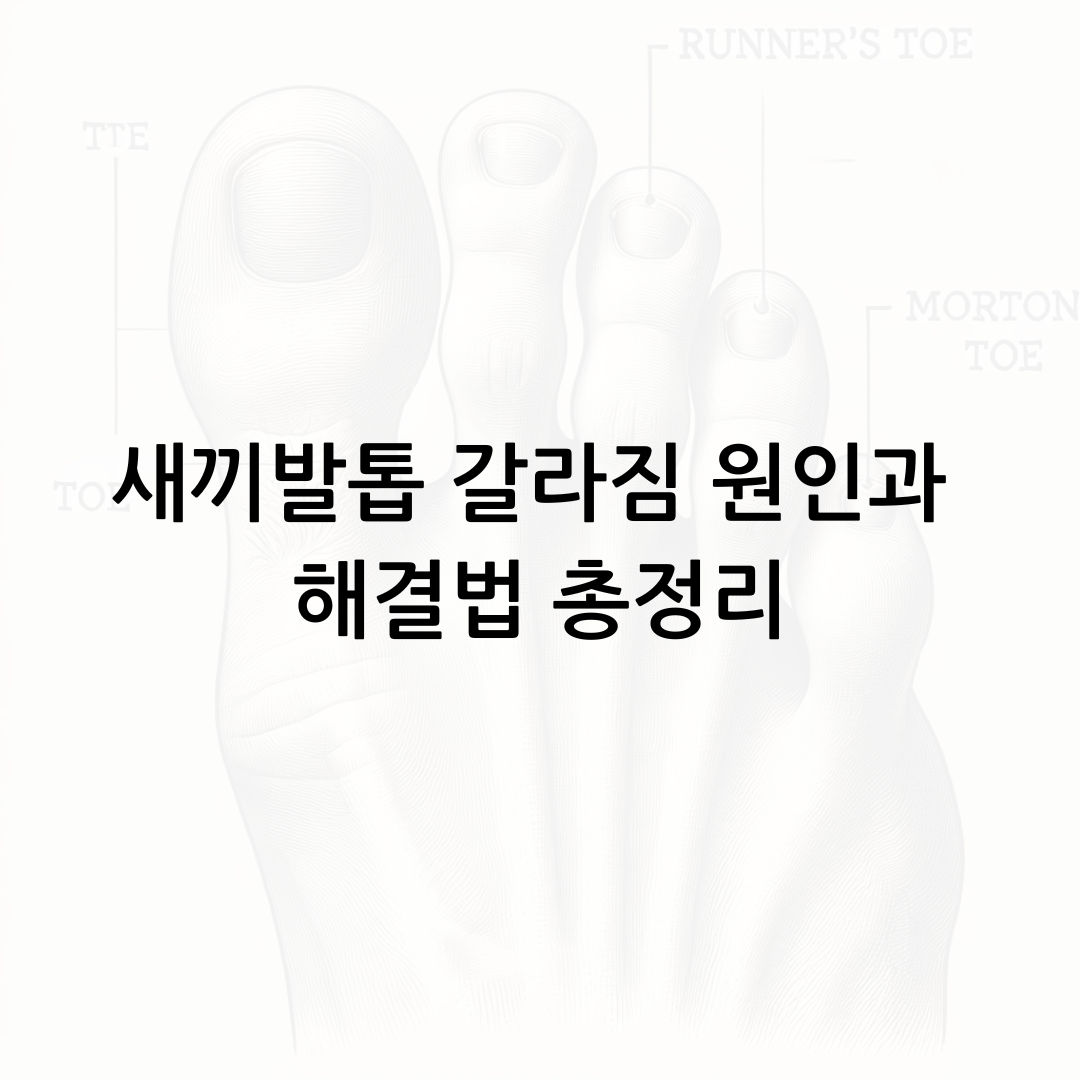 새끼발톱 갈라짐 원인과 해결법 총정리