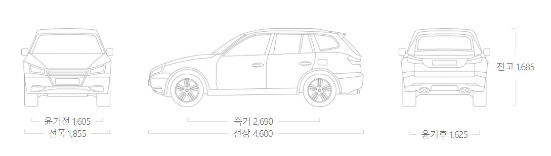 도요타-라브4-하이브리드-사이즈표