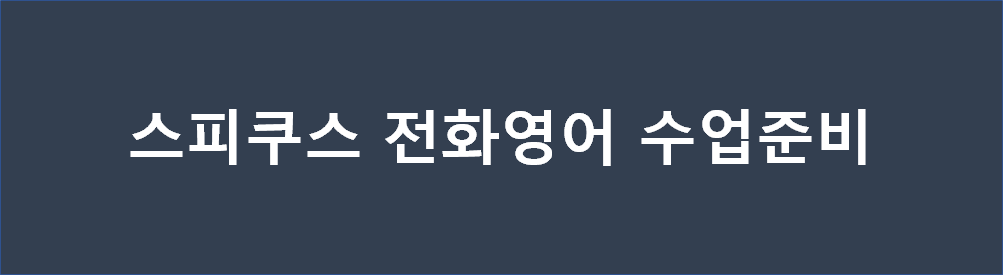  [전화영어/스피쿠스] 211117 전화영어 30분 수업준비