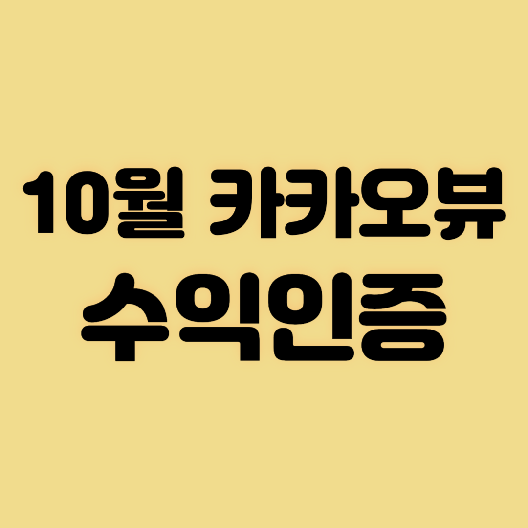 10월 카카오뷰 수익인증