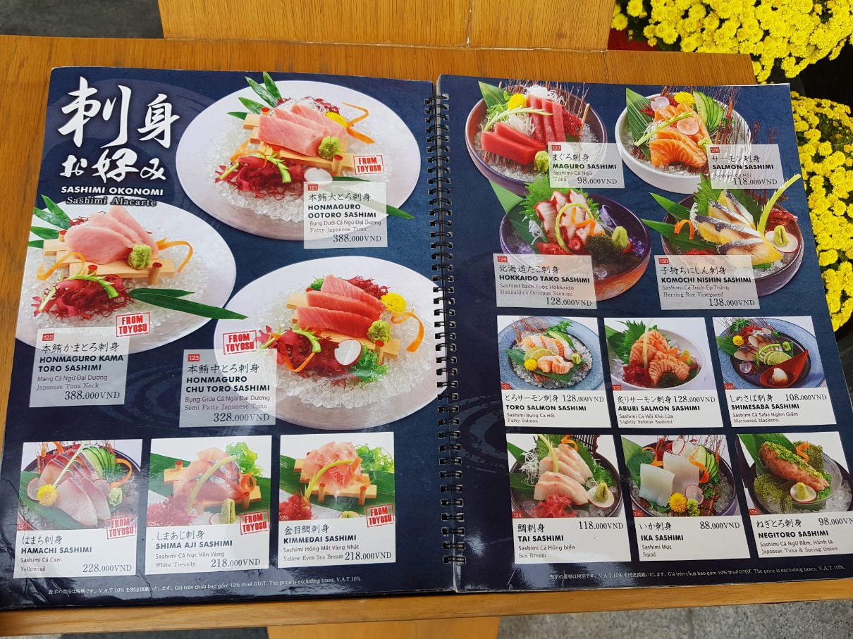 호치민 1군 스시 & 사시미 전문점 Chiyoda Sushi 위치 메뉴(3)