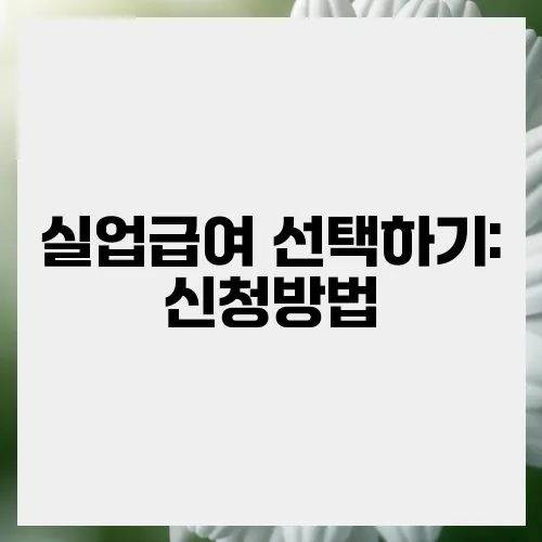 실업급여 선택하기: 신청방법, 조건 총정리