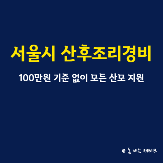 서울시 산후조리경비&#44; 100만원 기준 없이 모든 산모 지원