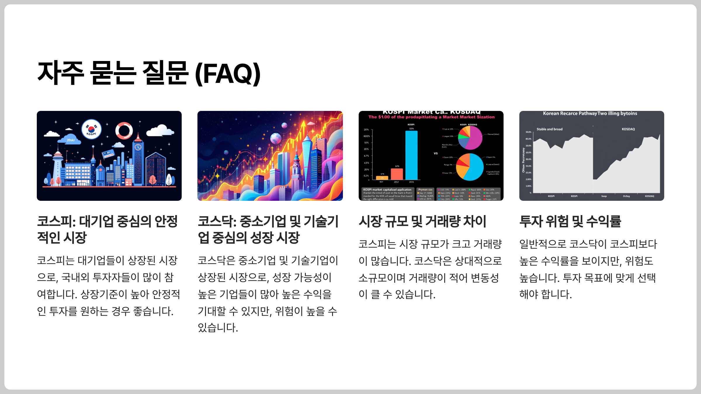코스닥과 코스피의 상장 요건 비교