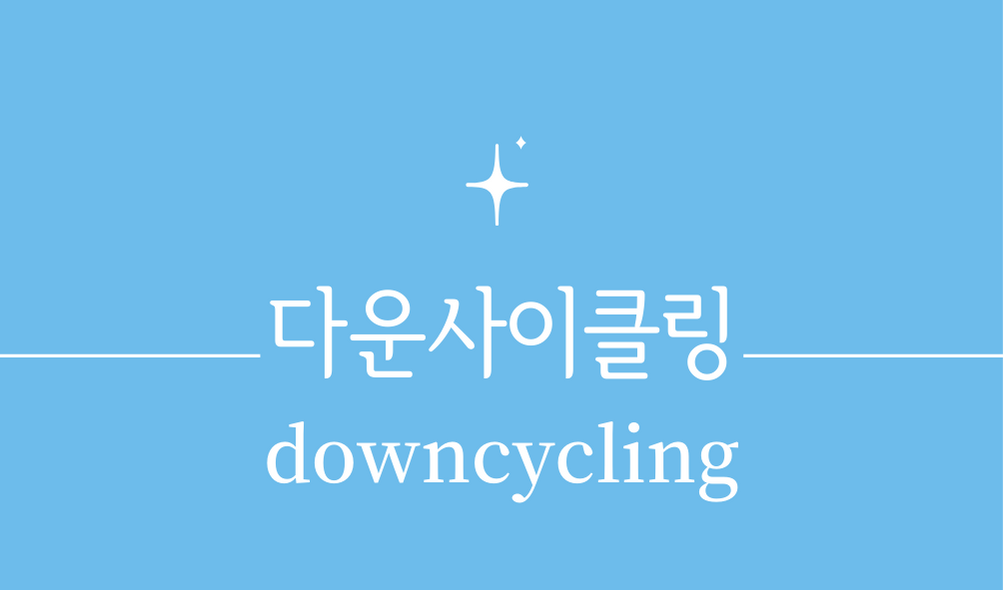 &#39;다운사이클링(downcycling)&#39;