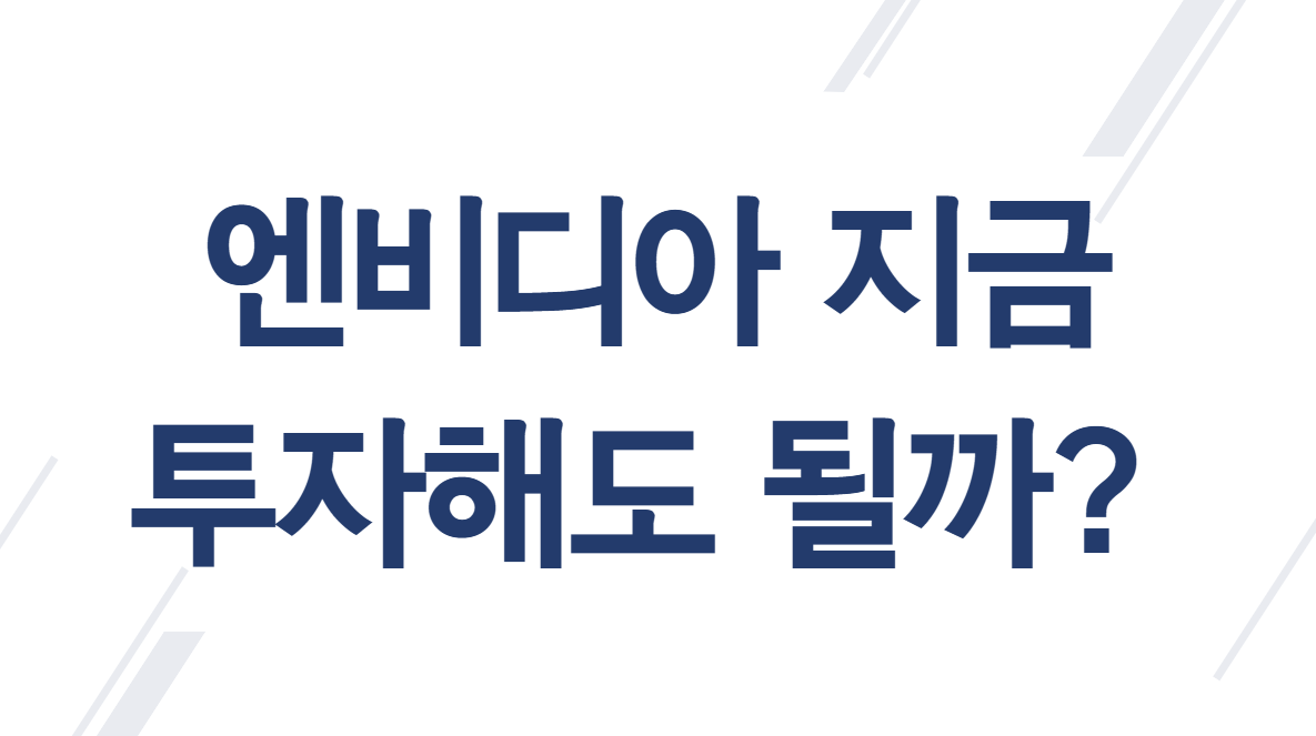 엔비디아 지금 투자해도 될까?