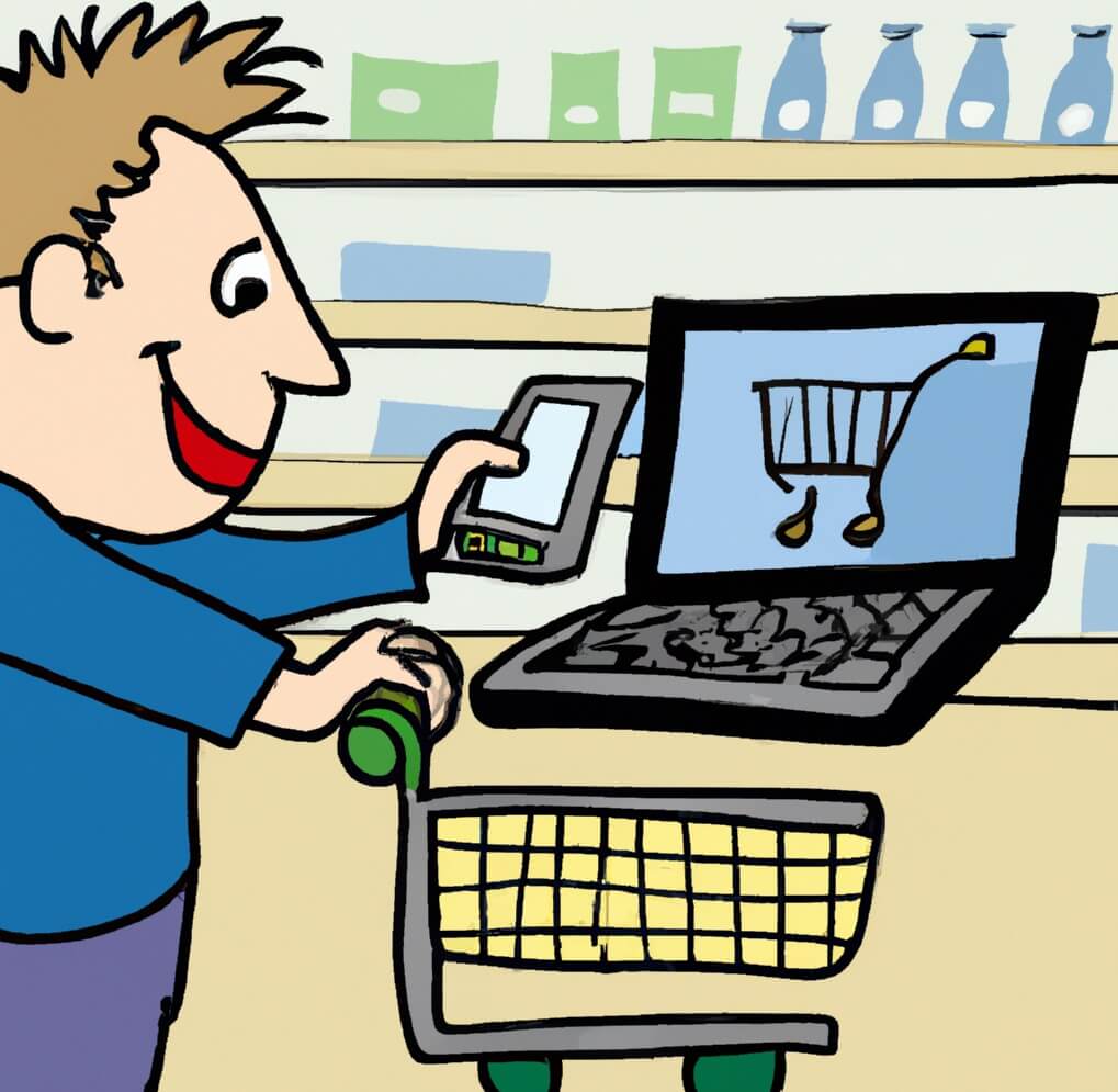 온라인에-접속한채-오프라인매장에서-쇼핑하는-소비자