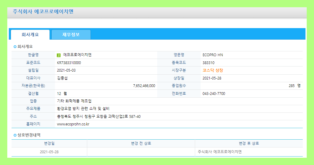 에코프로에이치엔 주식&nbsp;주가&nbsp;목표 차트&nbsp;시세&nbsp;공시&nbsp;거래소&nbsp;추천주&nbsp;전망&nbsp;및&nbsp;기업&nbsp;분석 배당금&nbsp;수익률 증권