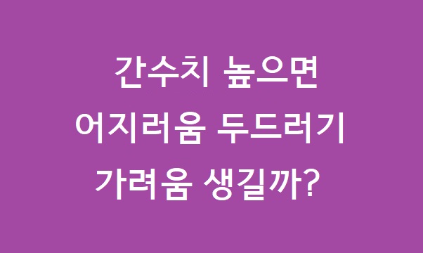 간수치 높으면 어지러움
