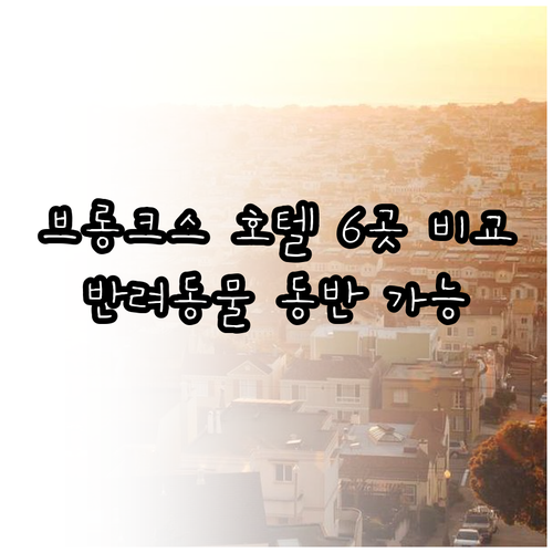 뉴욕 브롱크스 호텔 6곳 특징 비교 