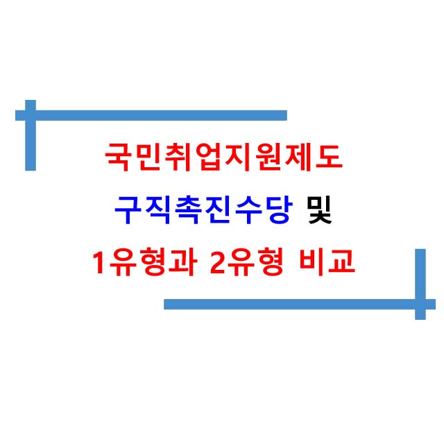  국민취업지원제도 구직촉진수당 및 1유형과 2유형 비교
