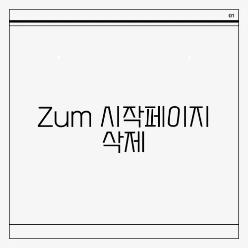 Zum 시작페이지 삭제, 불편함 해결 방법 소개