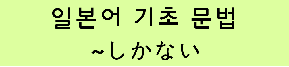  일본어 기초 문법: ~しかない / ~ほかない