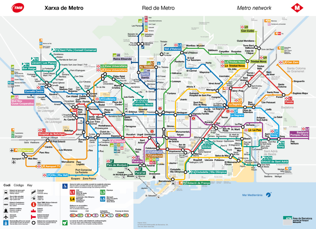 스페인여행 필수 바르셀로나 지하철 노선도 다운받기