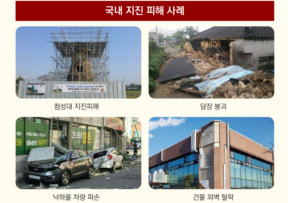 2000년 이후 최근 우리나라 지진 사례 (규모 4.5 이상)