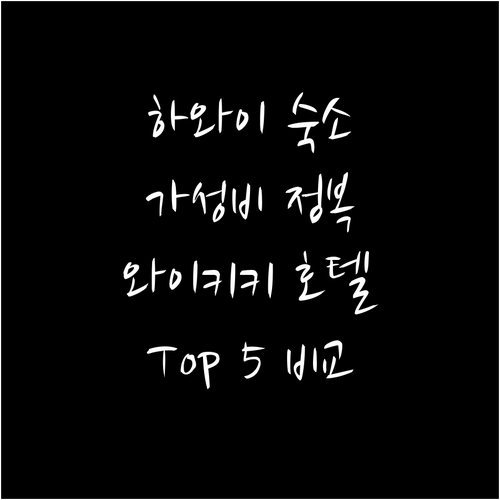 하와이 가성비 숙소 완전 정복 와이키