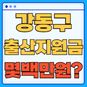 서울 강동구 출산지원금 출산장려금 지원금액 신청방법 알아보기