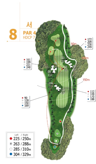 떼제페CC 서코스 8번홀 미니맵