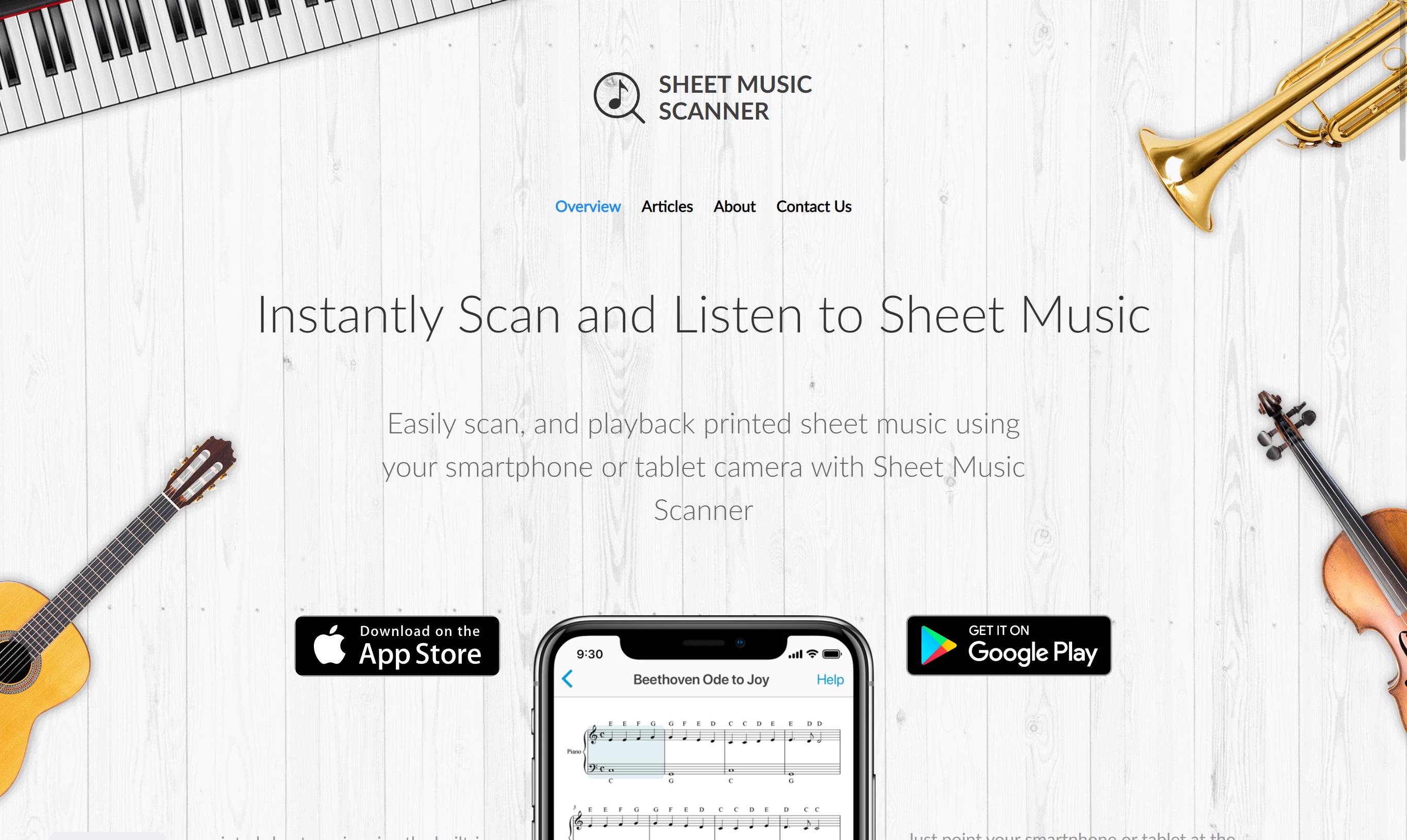 악보 스캐너 - Sheet Music Scanner 공식 홈페이지