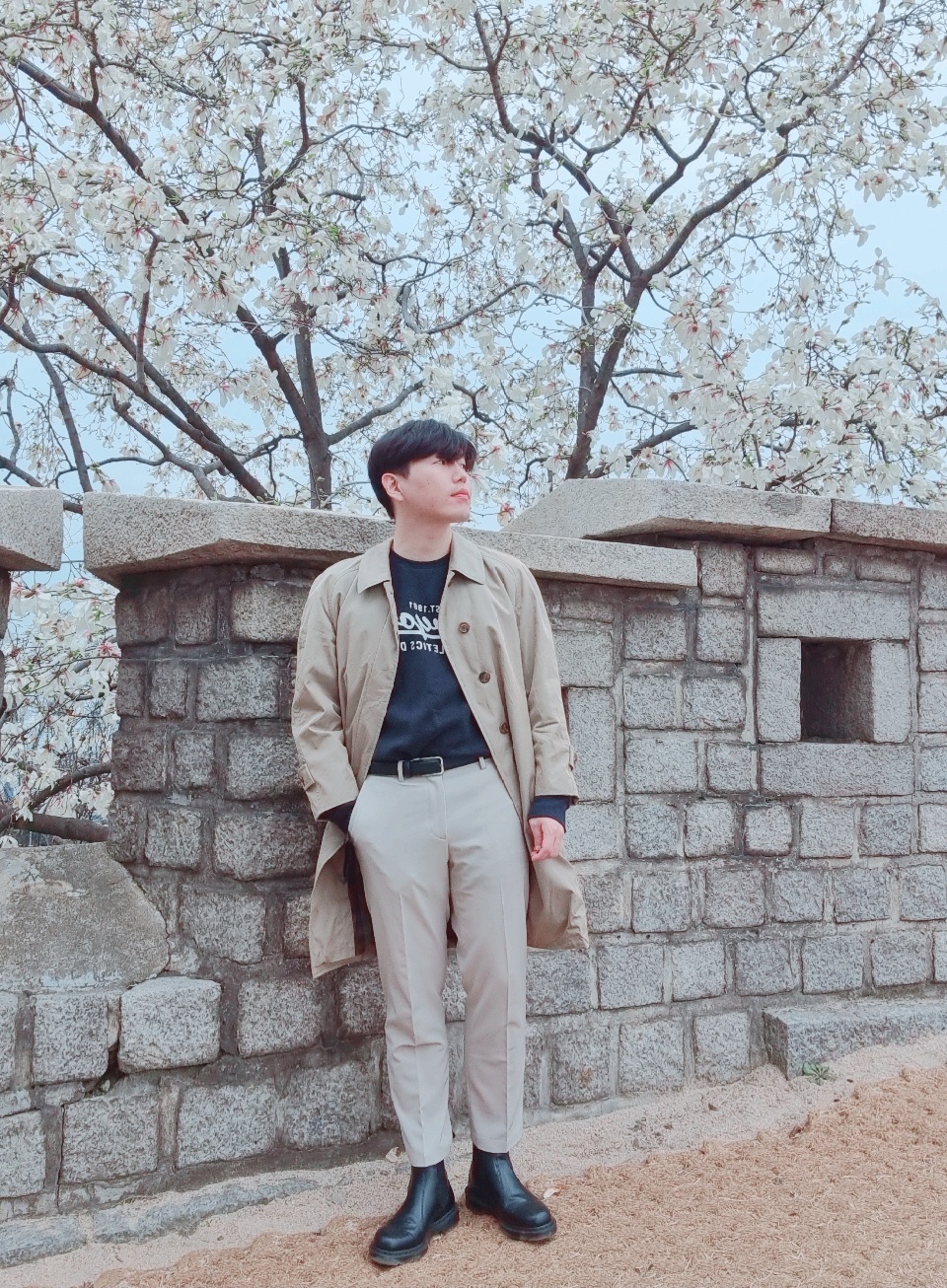  봄/가을코디 - 트렌치코트에 첼시부츠 활용