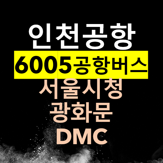 6005 시청 인천공항버스 공항리무진 / 광화문, 서울시청, 남대문, 홍제역, 연희삼거리, 모레내시장, DMC, 수색역 / 시간표, 요금