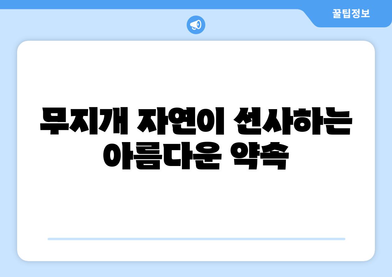 무지개 자연이 선사하는 아름다운 약속