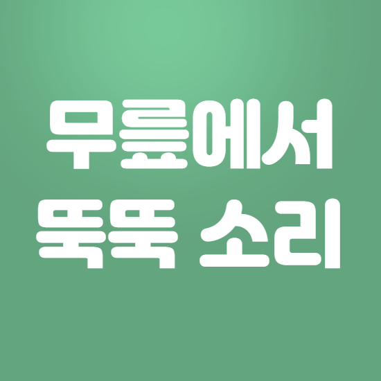  무릎에서 뚝뚝 소리가나요 연골손상