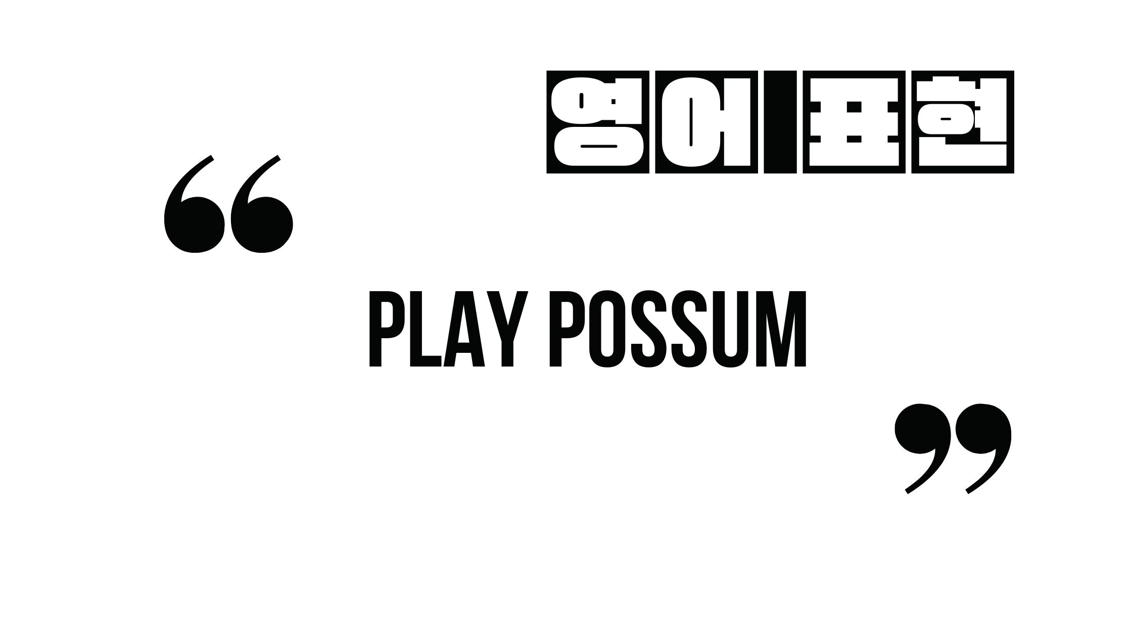 (자주 쓰는 영어 표현) play possum