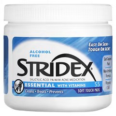  Stridex, 싱글 스텝 여드름 관리, 알코올 무함유, 소프트 터치 패드 55개입, 각 4.21