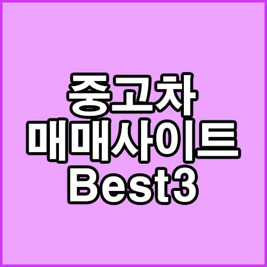  중고차 매매사이트 Best3