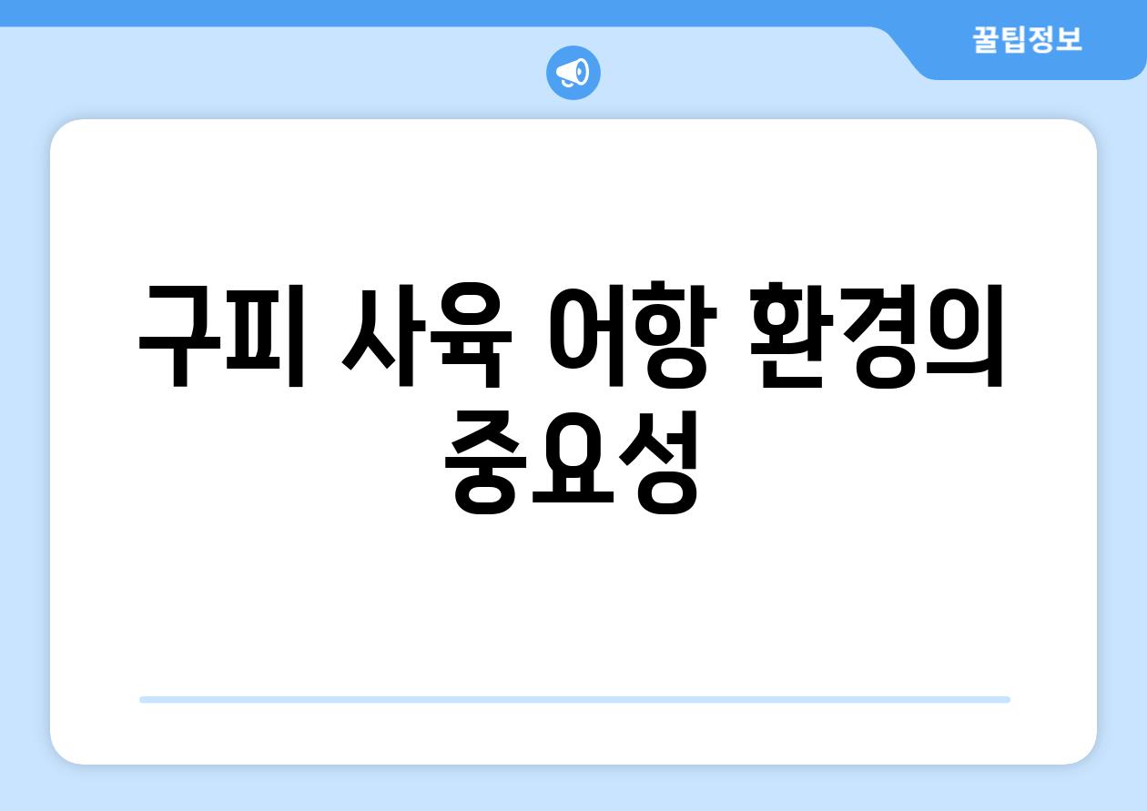 구피 사육, 어항 환경의 중요성