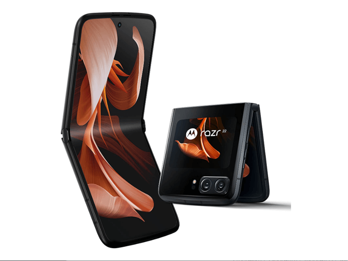 모토로라의 새로운 폴더블폰 Razr+ 2023은 갤러기Z플립과 비슷한 외관 모습을 보여주고 있다.