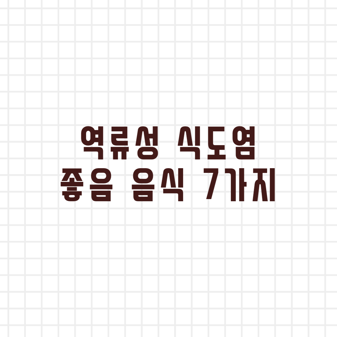  역류성 식도염 증상 완화 음식 Best 7