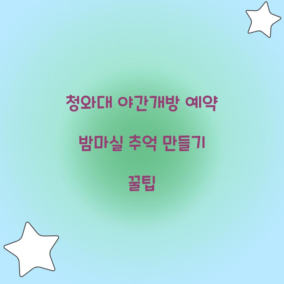 청와대 야간개방 예약 밤마실