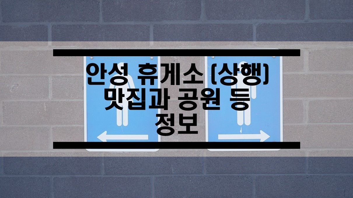  안성 휴게소 상행 수유실, 맞집, 놀거리 등