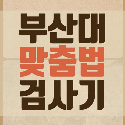 부산대 맞춤법 검사기