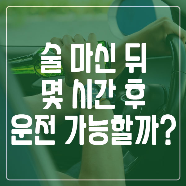 술 마신 뒤 몇 시간 후 운전 가능할까