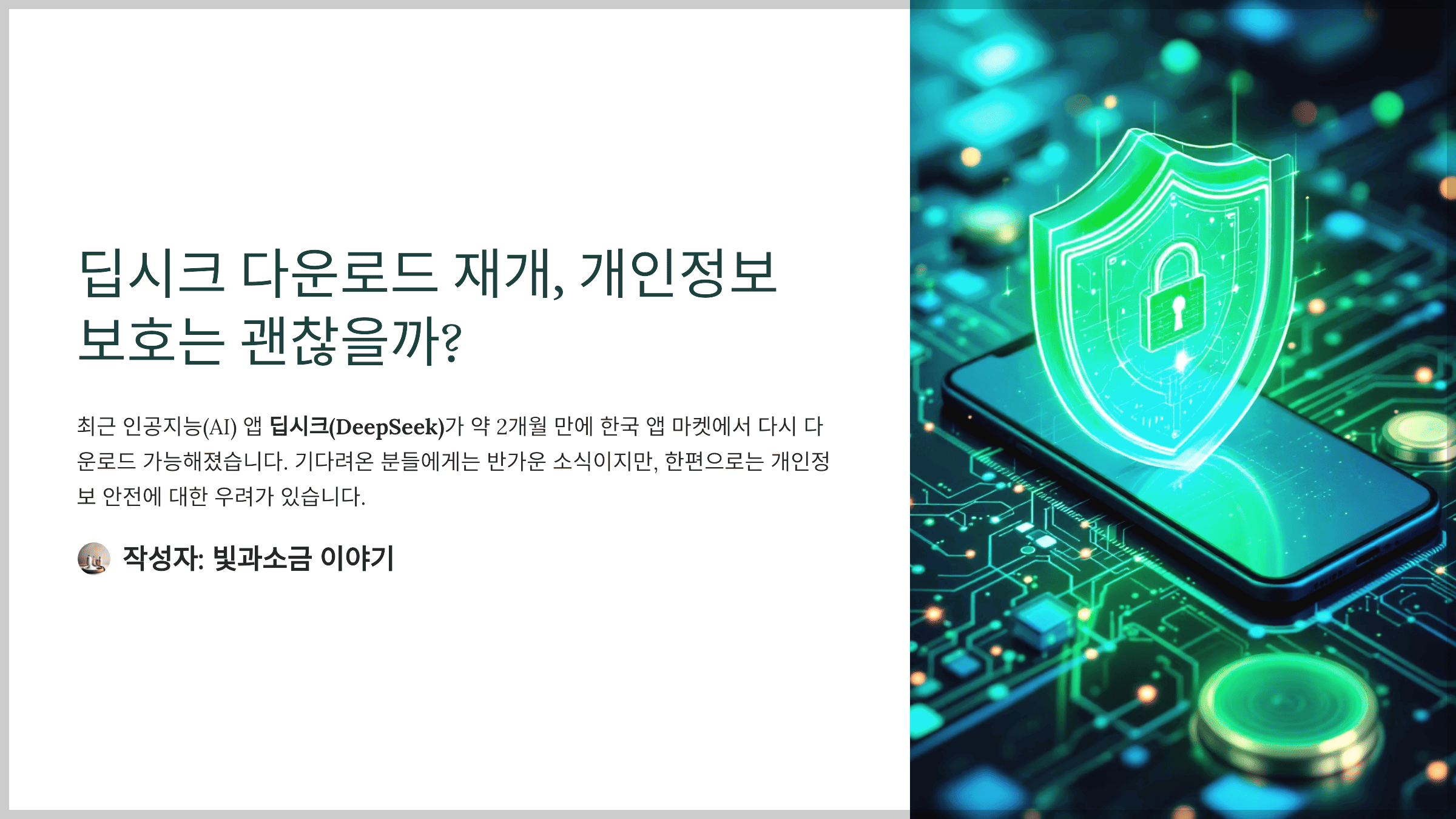딥시크 다운로드 재개, 개인정보 보호는 괜찮을까?