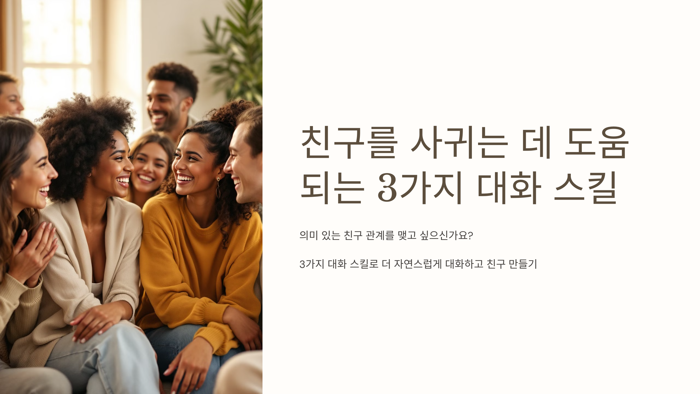 💬 친구를 사귀는 데 도움 되는 3가지 대화 스킬