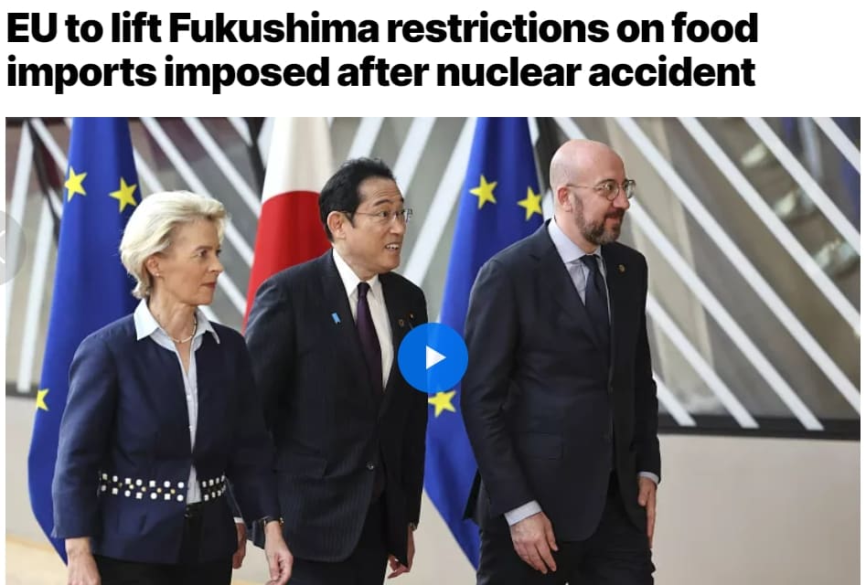 어쩌나! EU&#44; 후쿠시마 일본산 농수산물 수입 규제 해제 EU to lift Fukushima restrictions on food imports imposed after nuclear accident