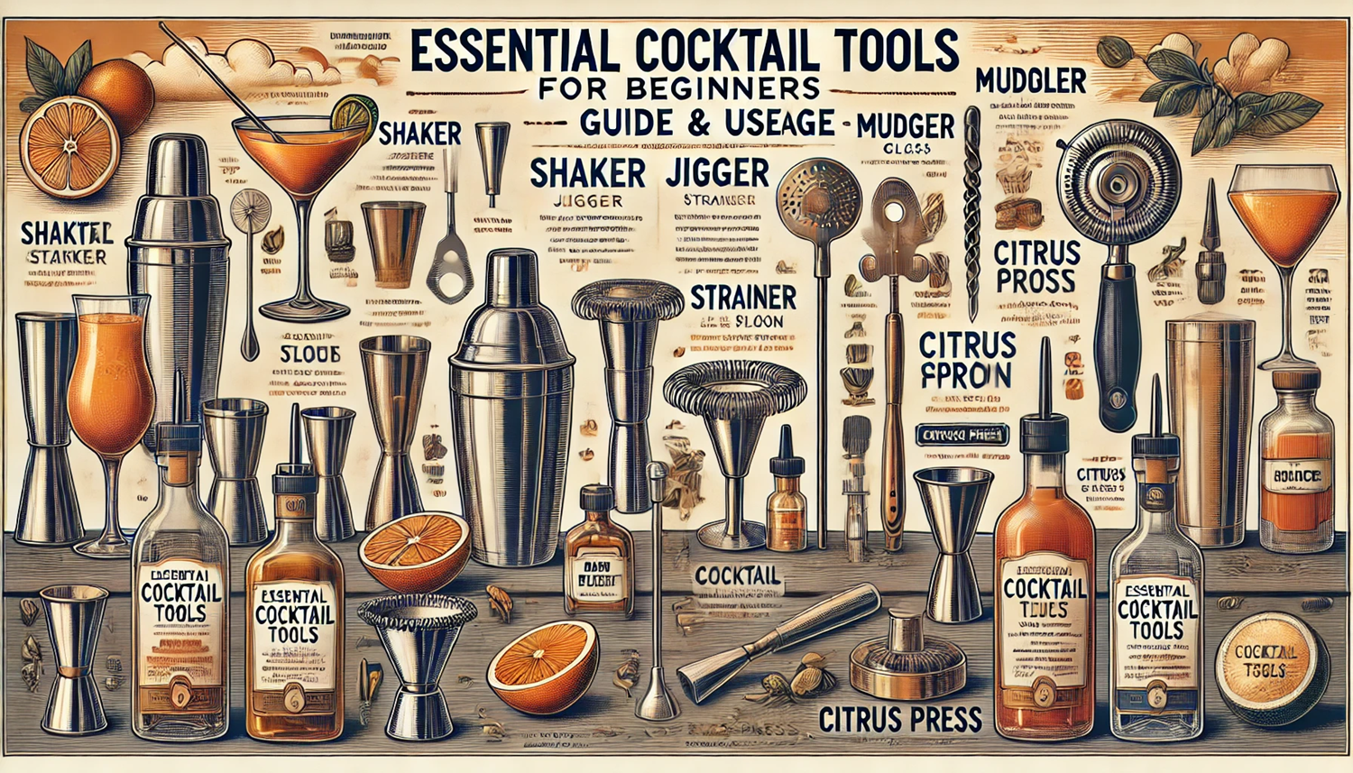 칵테일 초보자를 위한 기본 도구와 활용법 총정리